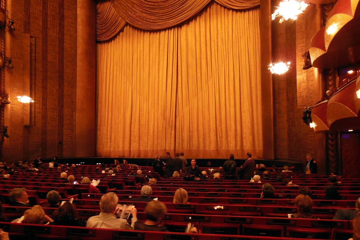 05-06 Looking At The Stage Curtain From The Auditorium Of The Metropolitan Opera House In Lincoln Center New York City